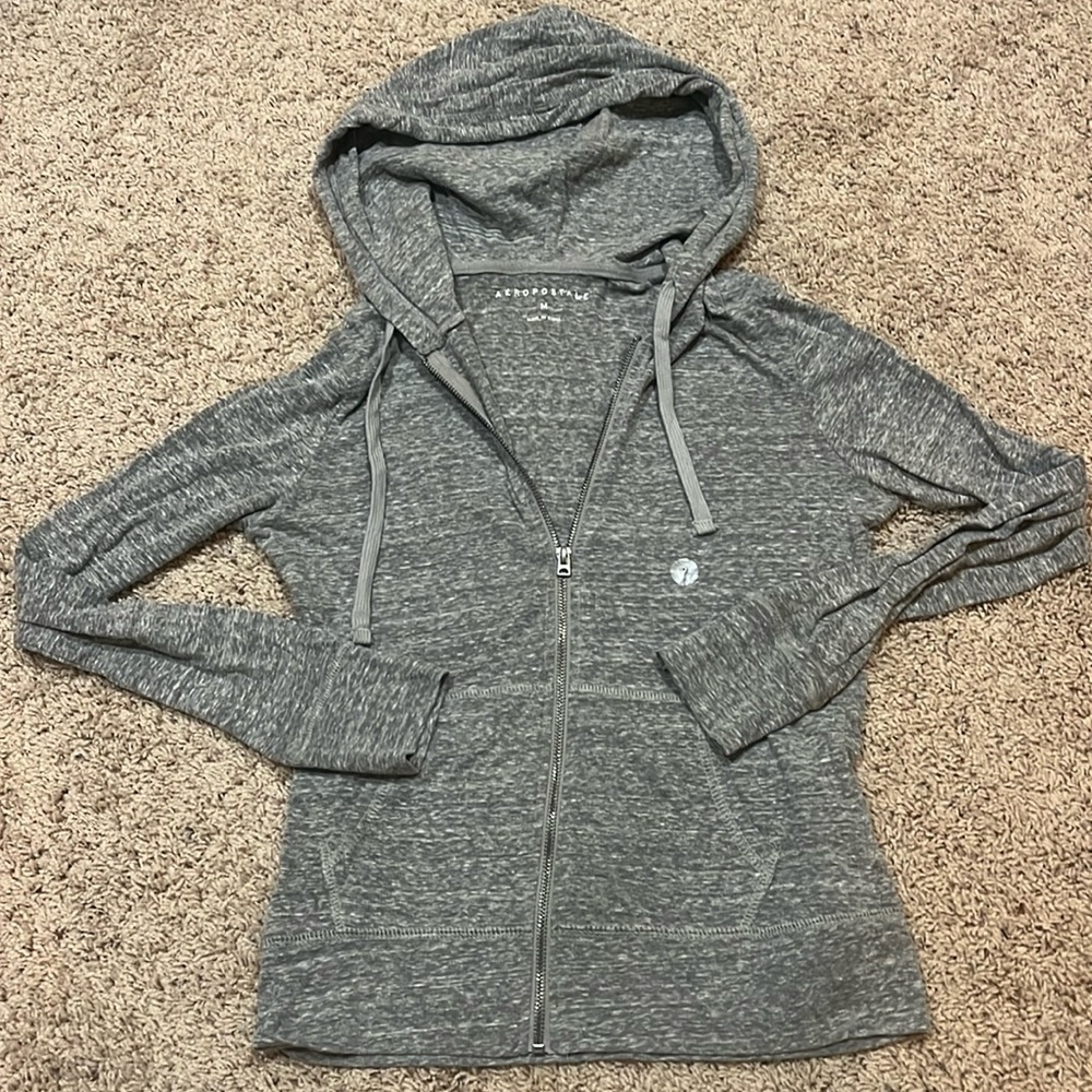Aeropostale Grey Zip Up (Size M)